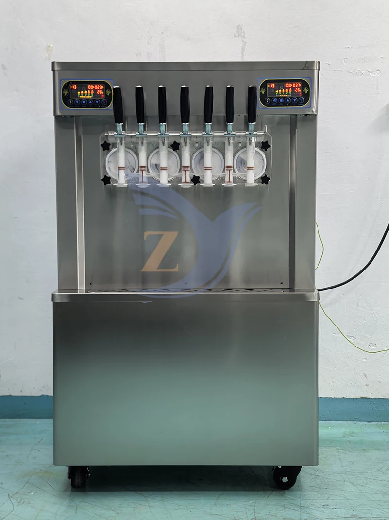 Description Picture 5 of itemIce Cream Machine ZY-370 Soft Maker Seven Flavors Commercial Vertical Automatic Stainless Steel Large Capacity Dessert Snacks