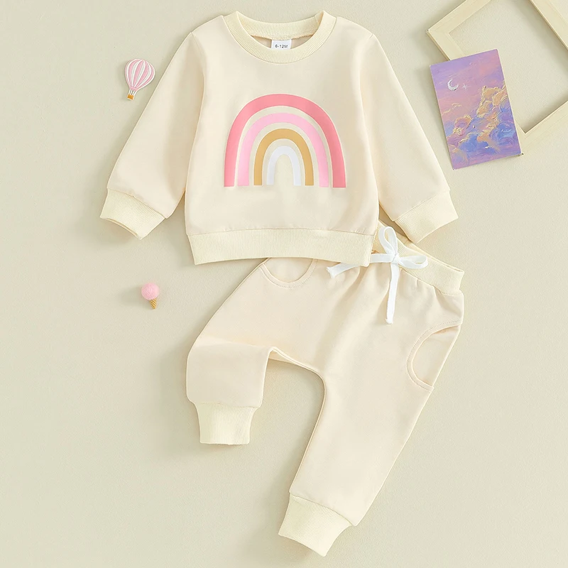 Toddler Rainbow Sweater & Pants Set 3