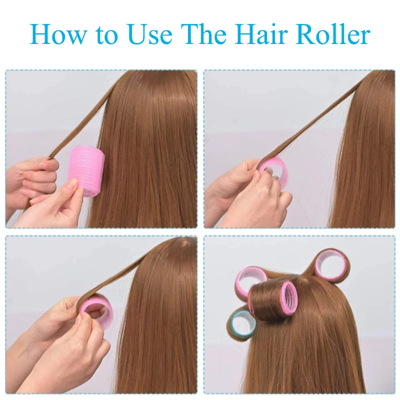 Self Grip Hair Rollers 6Pcs Magic Hair Curlers Set Salon Hairdressing Heatless Curling DIY Hairstyle Tools for Women Girl