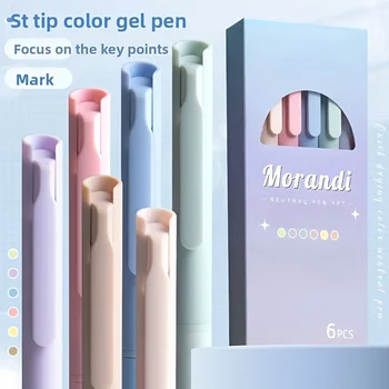 Stylo bille à clic au design simple et coloré, haute valeur esthétique, style INS, surligneur pour étudiants, stylo de signature de bureau, stylo à pointe fine ST