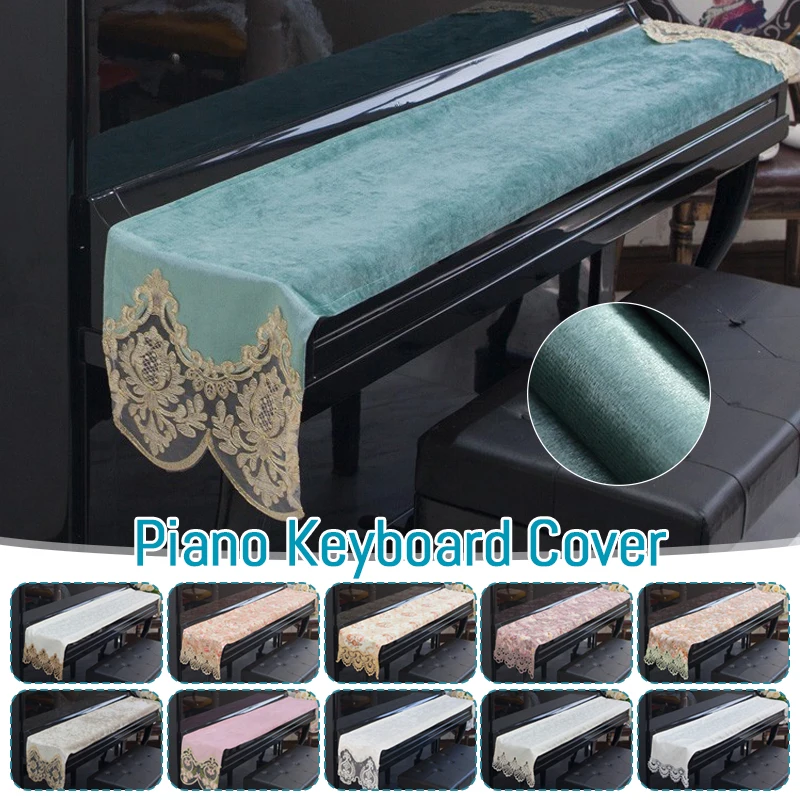 Piano Keyboard Cover European Lace Printing Velvet Cover