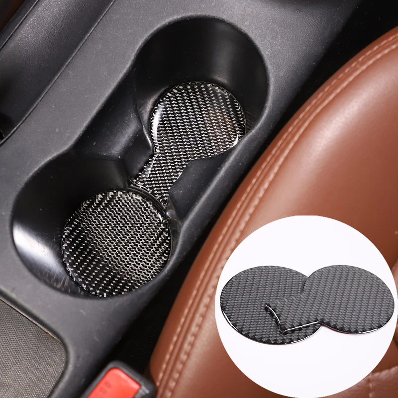 

For Kia Soul AM 2009 2010 2011 2012 2013 Soft Carbon Fiber Car Water Cup Holder Groove Pad Trim Sticker Car Accessories