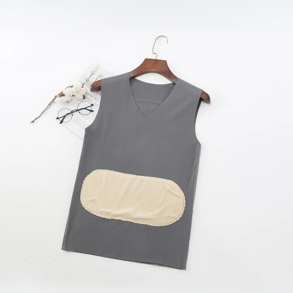 

Уютный плюшевый жилет, двусторонний бархатный зимний жилет унисекс, термомайка, верх из искусственной кожи, утолщенный эластичный V-образный вырез, пэчворк, живот