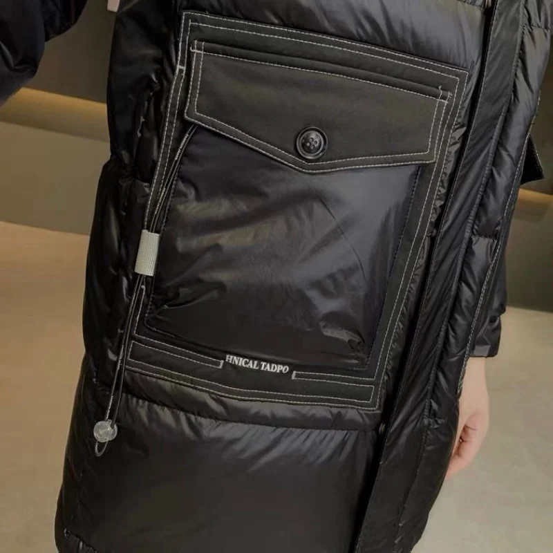 Men's Down Jacket New Winter Parkas Medium and Long Thickened Jackets Hooded Goose Puffer Jacket