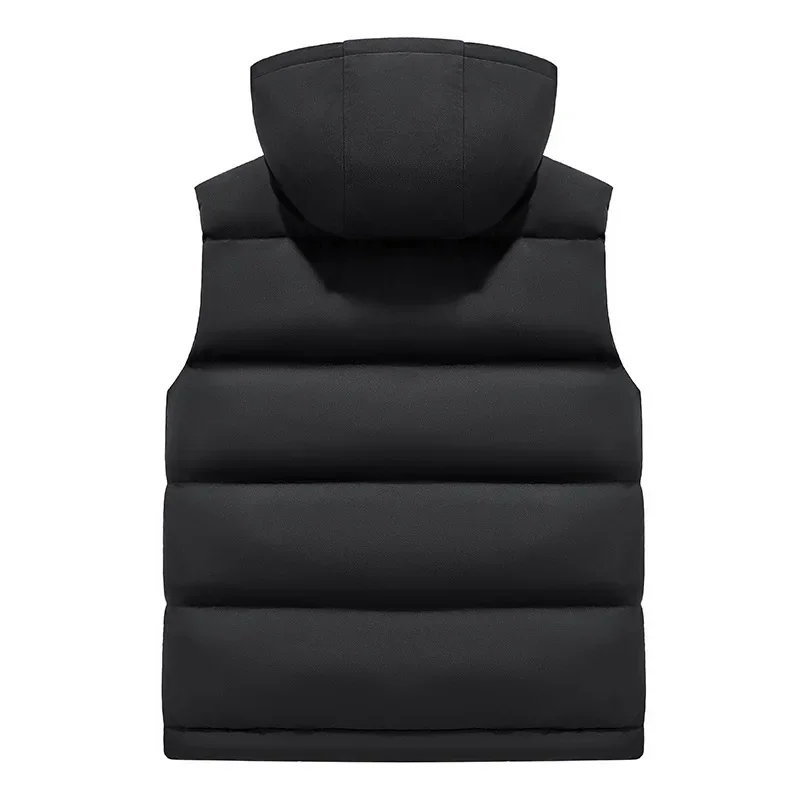 Trendy Men's Autumn/Winter New Cotton Vest With Detachable Hoodie Two-Piece Illusion Camouflage Windproof Warm Shoulder Jacket