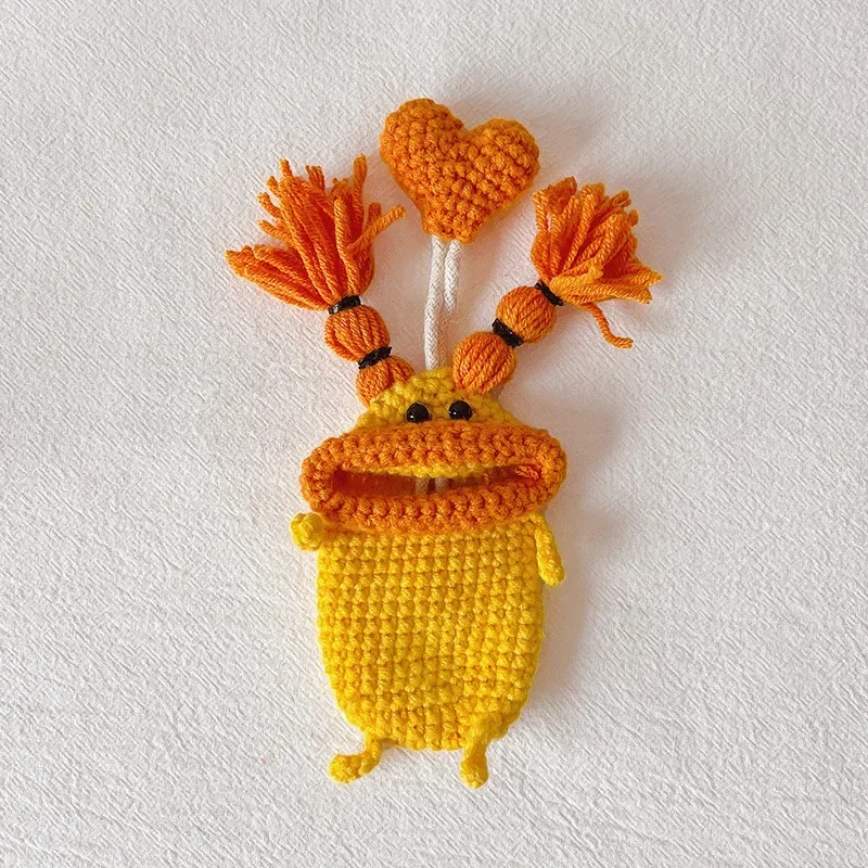 Funny Crochet Keychain Knitting Key Holder Sausage Mouth Woven