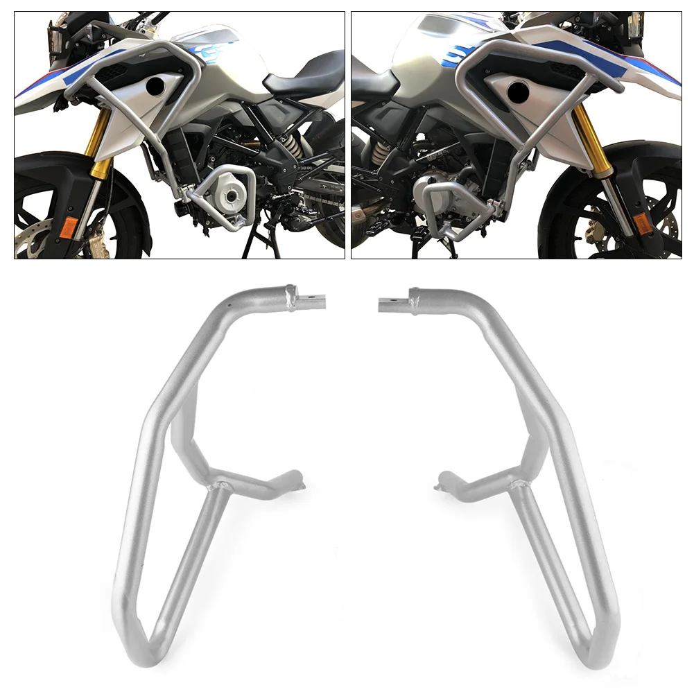 

Motorbike Bumper Upper Crash Bar Extensions Engine Guard For BMW G310R 2018/ G310GS 2017-2019 2020 2021 2022 Sliver