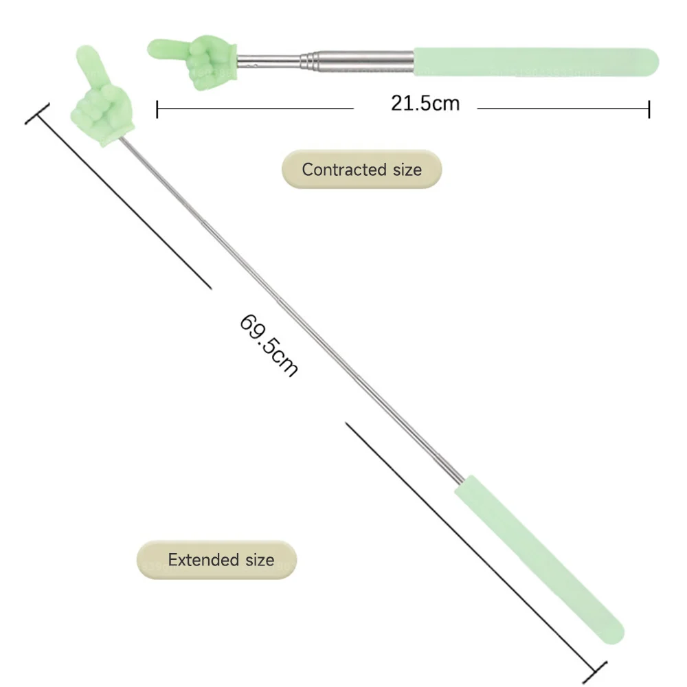 Back Scratchers Stainless Steel Telescopic Massage Rod Finger Design Teaching Stick Extendable