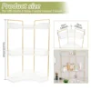 3 Layers Makeup Organizer Corner Desktop Cosmetic Rack Bathroom Clear Perfume Skin Care Product Storage Rack Multipurpose 6