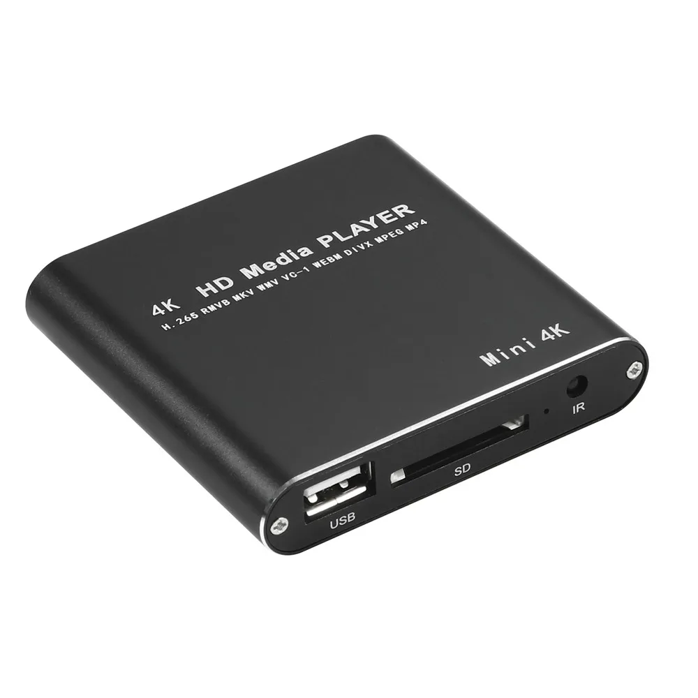 Portable Mini Full HD 4K Media Player Support HDD USB Drive SD Card 2K 1080P Autoplay Advertise AD Video MP3 PPT Players