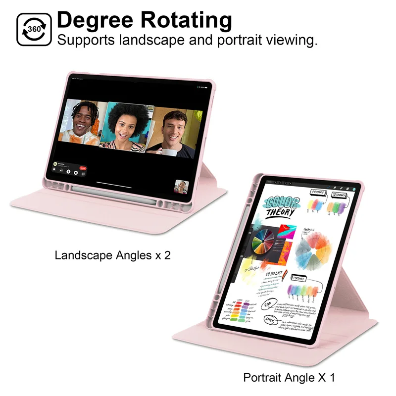 Clear Acrylic 360 Rotating Tablet Case with Pen Holder