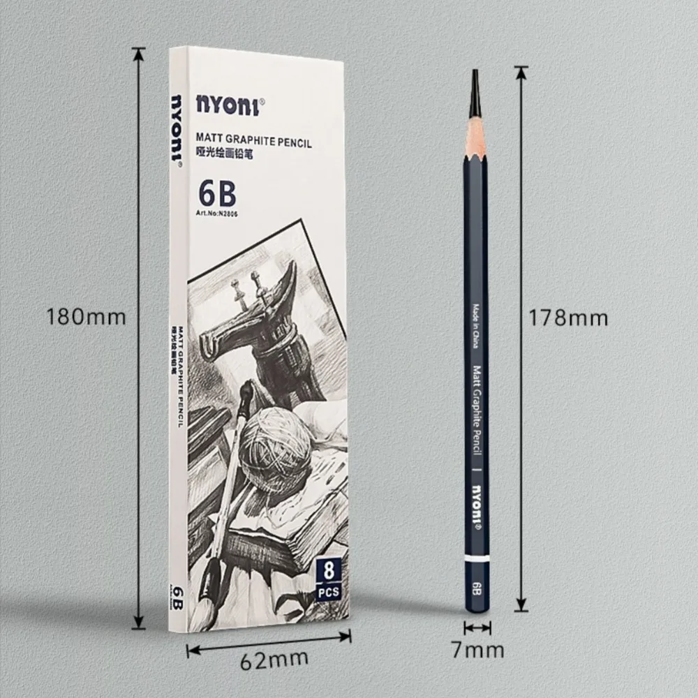 NYONI Professional HB 2B 4B 6B 8B 12B Sketch Drawing Graphite Charcoal Pencils Set Drawing Sketching Shading for Artist Beginner