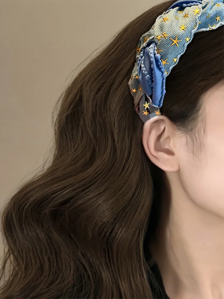 고한 인모 랩 U7064 고한 인모 랩 빈티지 청바지 루즈한 여성용 다목적 고한 인모 랩 인모 랩 고한 인모 랩