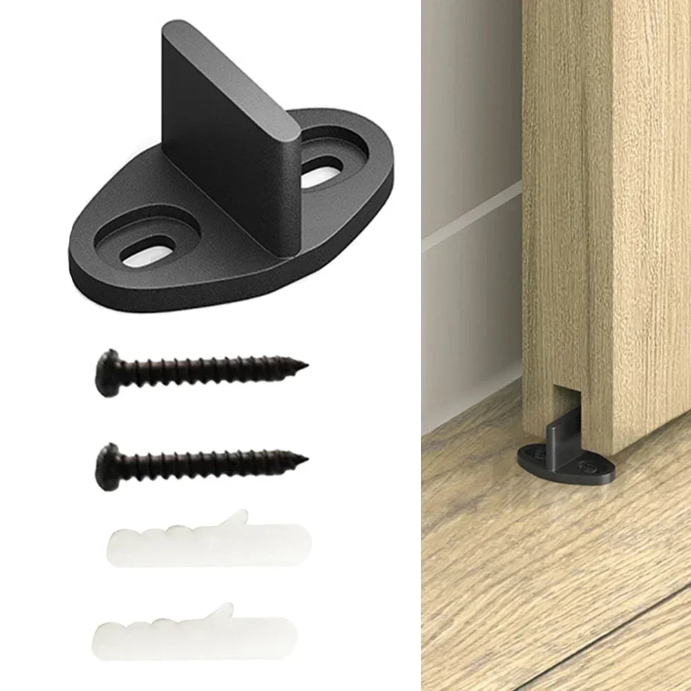 Sliding Barn Door Floor Guide 2 Mounting Screws Wall Anchors Metal Ajustable Clip Bottom Track Guide Hardware Tool Parts