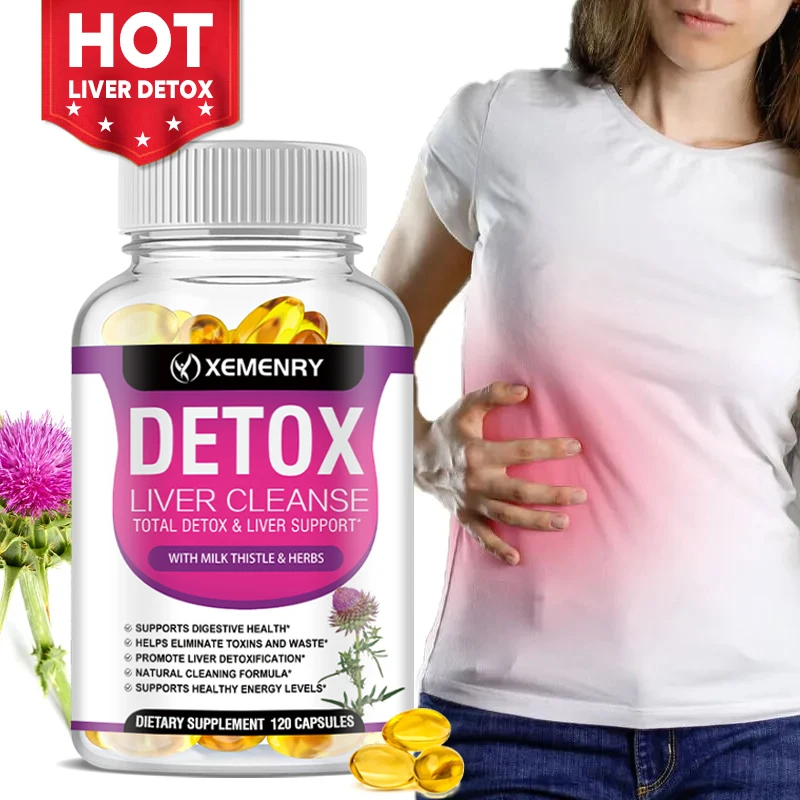 Liver Detox Supplement Liver Cleanse Capsules with Milk Thistle Dandelion Support Liver Detoxification Improve Function Anti-oxidation
