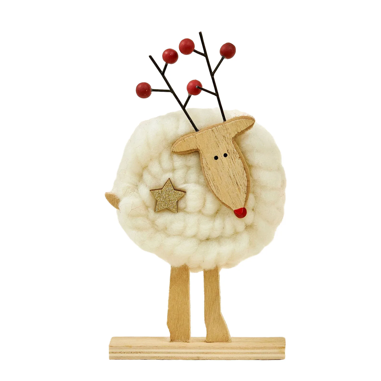 thumbnail image 1 of Lindo adorno de fieltro de oveja, adorno de escritorio navideño, colgante de árbol de Navidad, artesanías de mesa personalizadas para decoración del hogar, 1 of 5