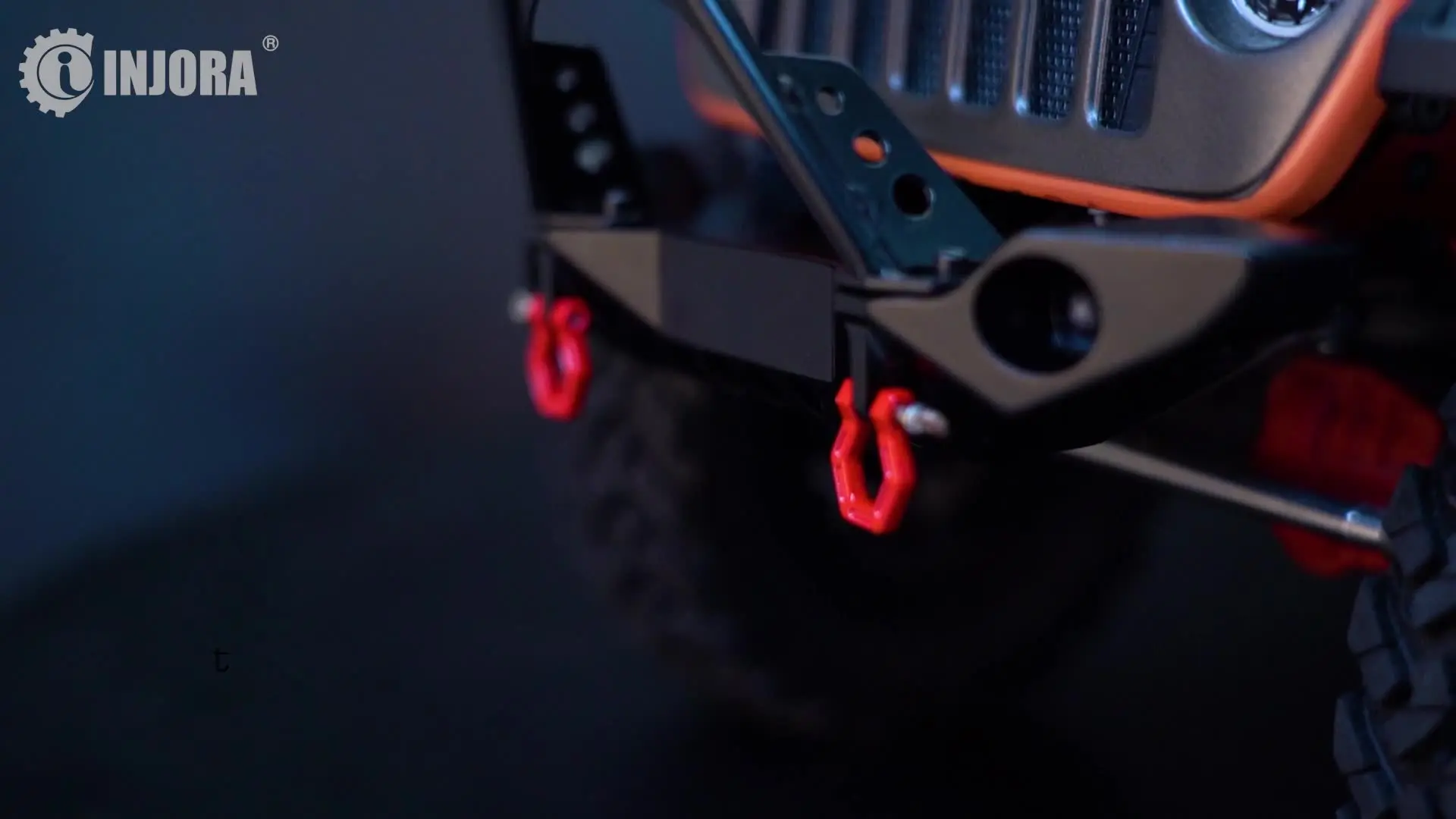 INJORA RC Paraurti Metallo Front Bumper con LED Luce Traino Gancio per 1:10 RC Crawler Traxxas TRX-4 Axial SCX10 SCX10 II 90046 SCX10 III AXI03007