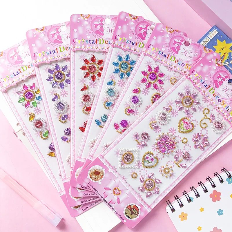 

Acrylic shiny crystal diamond stickers cute creative DIY mobile phone album decoration colorful ins wind stickers stickers