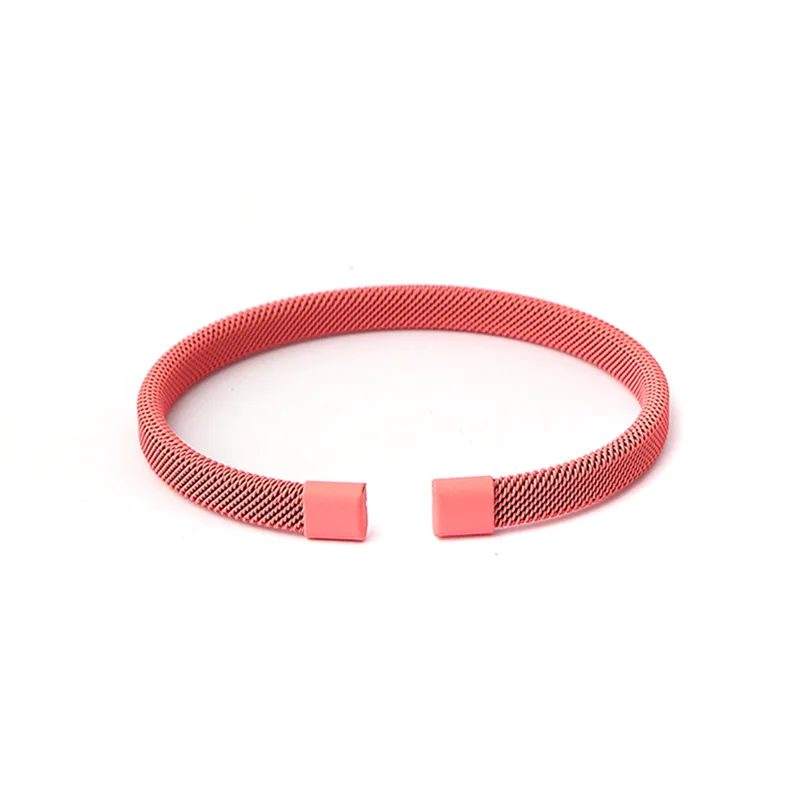 Fashion 8mm Stainless Steel Wire Rope Mesh Retractable Bracelet Multi-color Enamel Women's Bracelet Jewelry Accessories