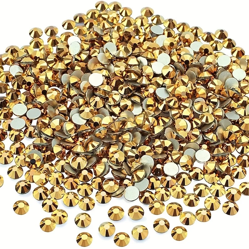 1440pcs Gold Crystal Flatback Non Hot Fix Rhinestones Stones Beads Glass Jewelry Charm Nail Art Decorations Jewelry Accessories 6