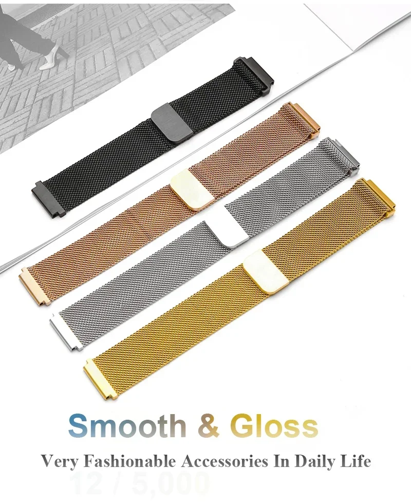 Premium 22mm Magnetic Loop Milanese Bracelet Strap