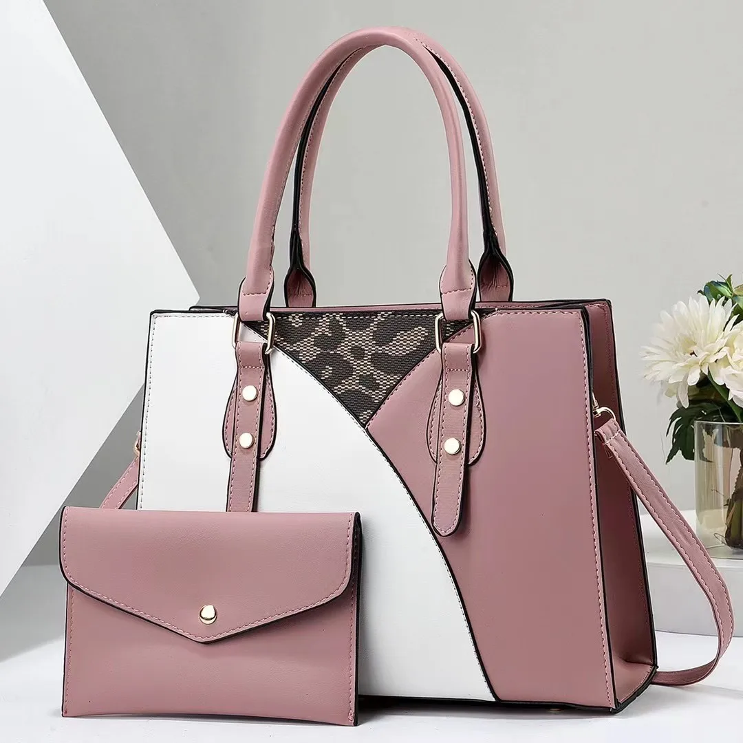 Crossbody Large Capacity New Son And Mother Canvas Contrast Color Handbags