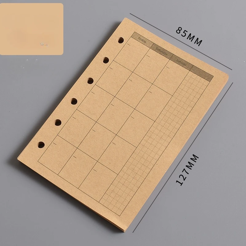 A7 Spiral Binder Loose Leaf Notebook Refill - Grid, Blank, Lined Pages for Creative Journaling & Planning