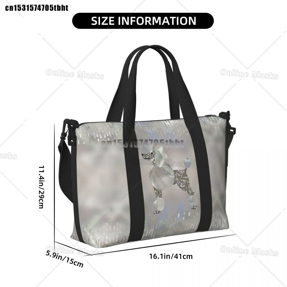 Luxury Pearl And Abalone Poodle Dog Grocery Tote Shopping Bag Women Big Capacity Pudel Caniche Beach Gym Travel Bags