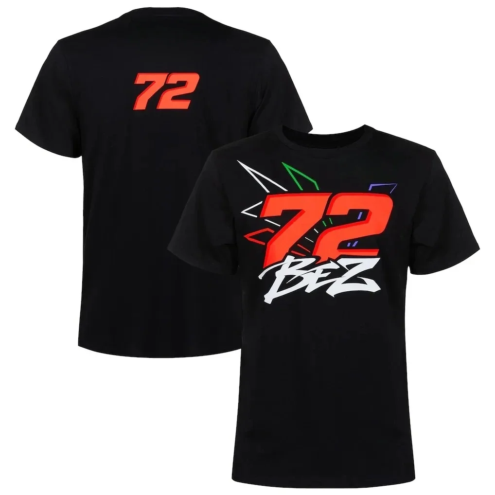 72 Bez Marco Bezzecchi Pattern Herren-T-Shirt, groß, Baumwolle, neutral, Rundhalsausschnitt, kurze Ärmel, beliebtes Street-Style-Mode-T-Shirt