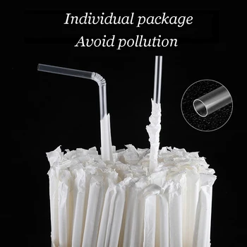100Pcs Disposable Plastic Straws 2