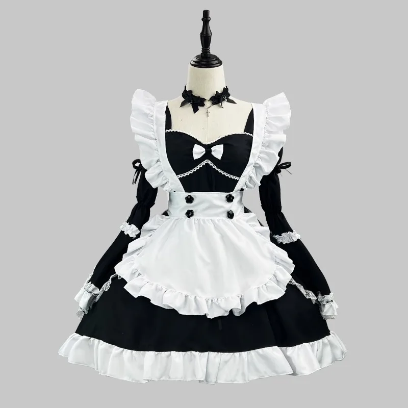 Black Lolita Maid Cosplay Kleid für Mädchen – Halloween Kostüm 6