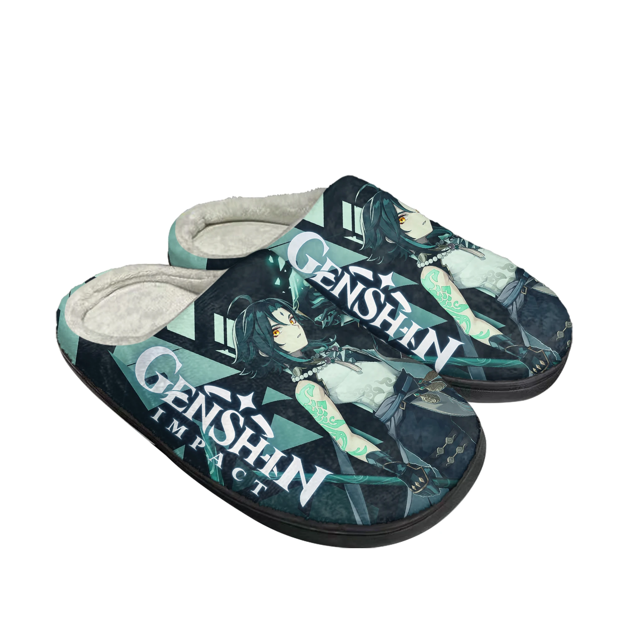 

Anime Cartoon Game Genshin Impact Home Cotton Slippers Mens Womens Plush Bedroom Casual Keep Warm Shoes Tailor Made Slipper