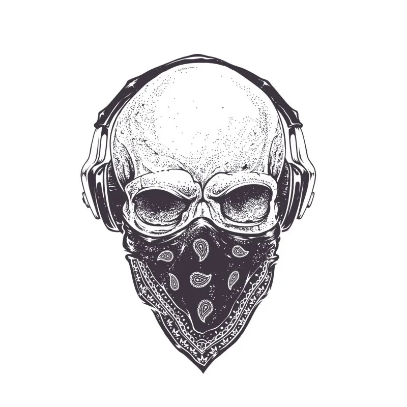 

Car Stickers Personalized Stickers Motorcycle Stickers Skull Headphones Car Decoration Waterproof and Sunscreen PVC 16*12cm