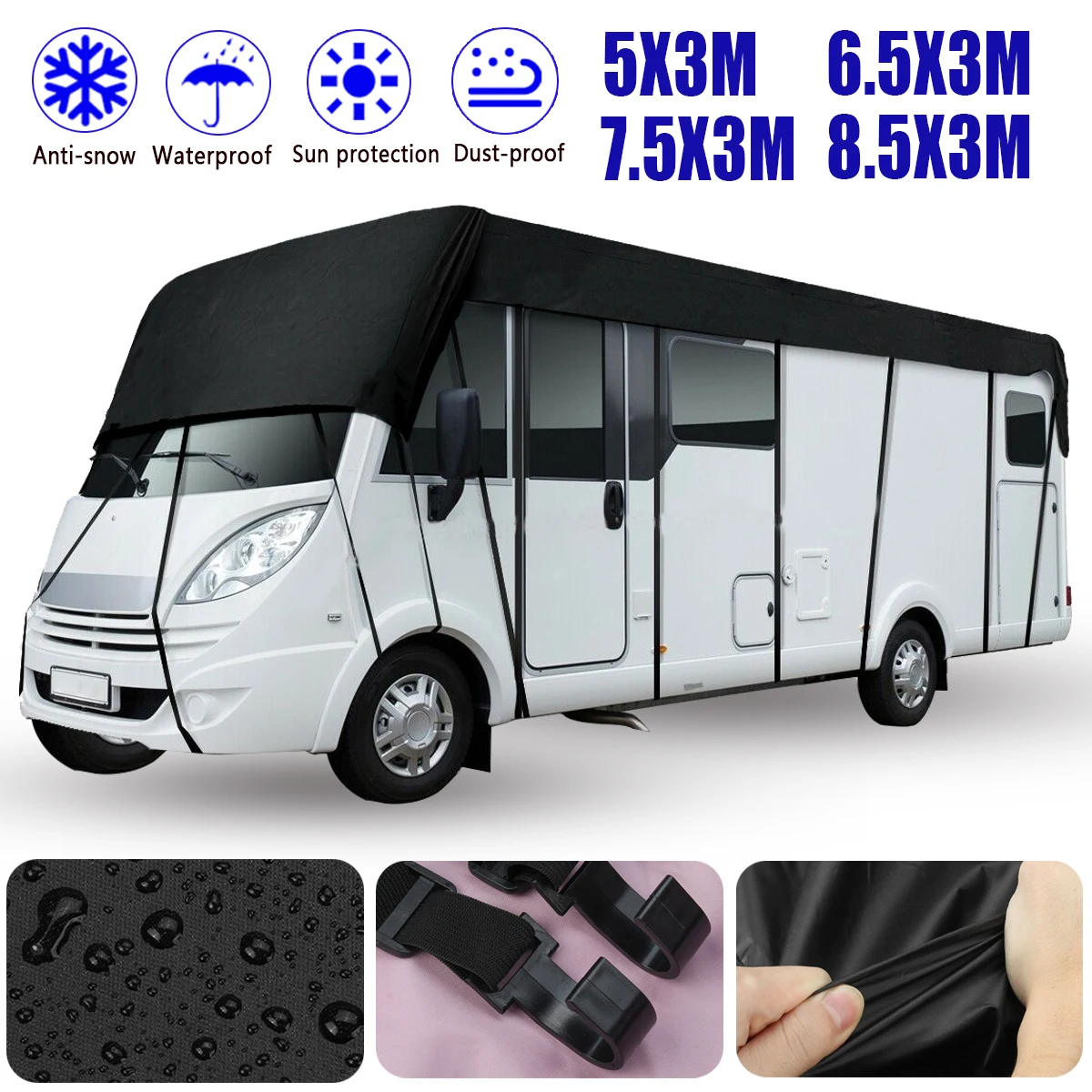 Cubierta protectora para techo de caravana y autocaravana, LONA DE PROTECCIÓN 210D impermeable cinturones cortavientos de 26 piezas, sombrilla a prueba de polvo| | - AliExpress