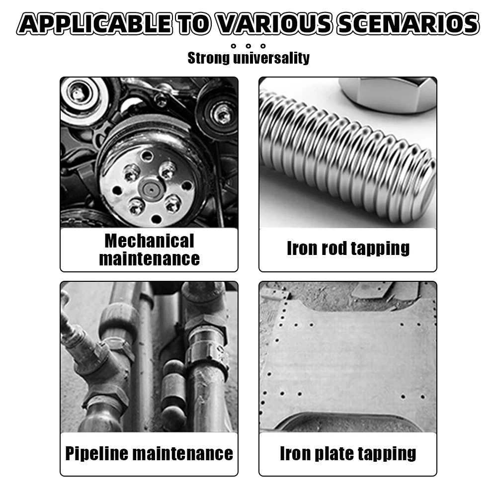 Electric Drill Tap Tool Screw Tap Tap and Die Set Drill Tap Tool Hand Tap Drill Hand Tap Tool Set Screw Tap Set Hand Tap Tool Drill and Tap Tool M4-M16 Screw Tap Die Socket Adapter 1/4'' Hex Shank Metric Screw Tap Driver Thread Adapter For Power Electric Drill Tools