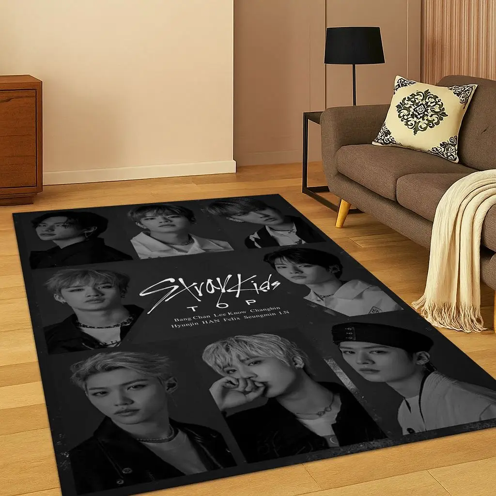 Kpop Rug Kpop Star S-Stray Kids Hyunjin Carpet Rug for Bedroom Living Room Sofa ...