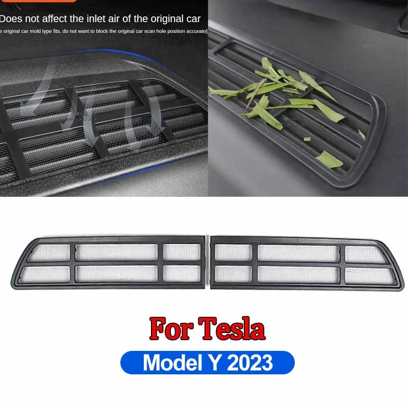 

Защитная крышка на воздухозаборник Tesla Model 3 Y 2023, автомобильная сетка от насекомых, передняя воздухозаборная решетка, аксессуары для очистки