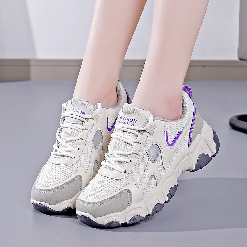 Women's Fashion Casual Women's Sneakers Breathable Women's Vulcanized Mesh Sneakers 4