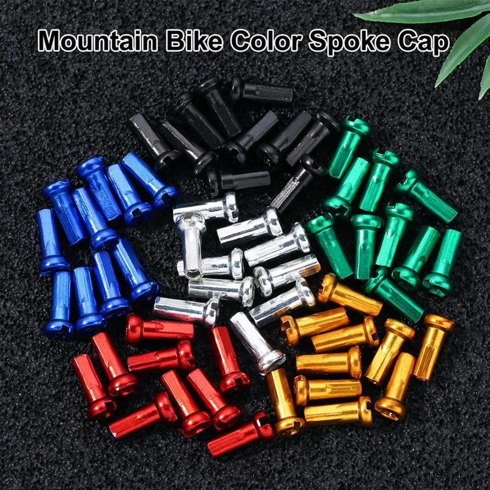 Metal Mountain Bike Wheel Spoke Nipples 60pcs Replacement for 14G 2mm Spokes MTB Mountain Bicycle Parts Accessories