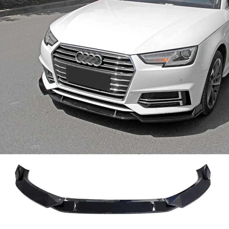 

3PCS Front Bumper Lip Spoiler Side Splitters Guards Cover Deflector Body Kit For Audi A4 B9 2017 2018 2019 Car Accessories