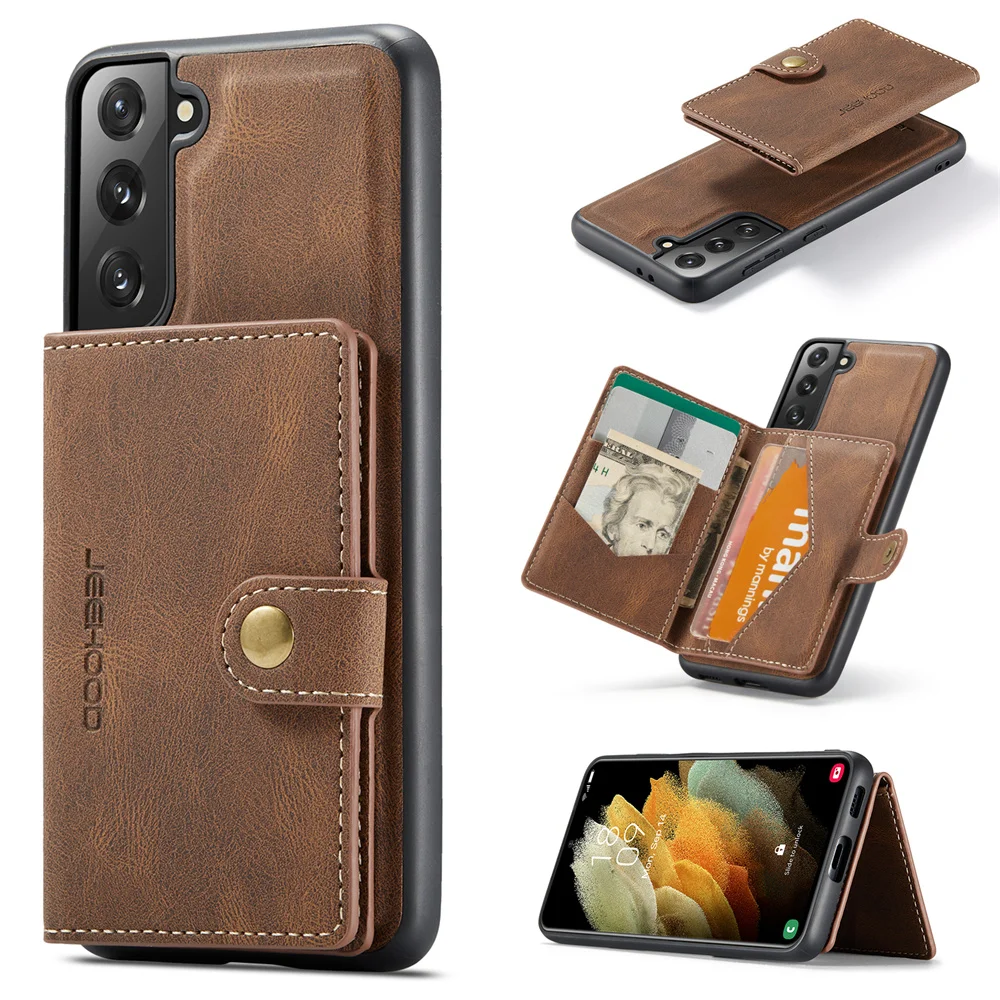 

Luxury Magnetic Safe Leather Case For Samsung Galaxy S22 Ultra S21 Plus S20 FE Wallet Card Bag Stand Holder Cover