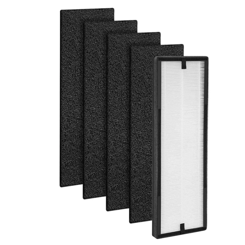 Y21A 1 NEA-F1 True HEPA Replace Filters + 4 NEA-C1 Activated Carbon Filters for Eureka NEA120 & Toshiba Smart WiFi CAF-W36USW