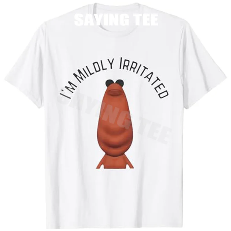 I'm Mildly Irritated Marcus The Worm Funny Meme Damen Herren T-Shirt Y2k Humor Unisex Baumwolle Spruch T-Shirt Neuheit Geschenk Kurzarm