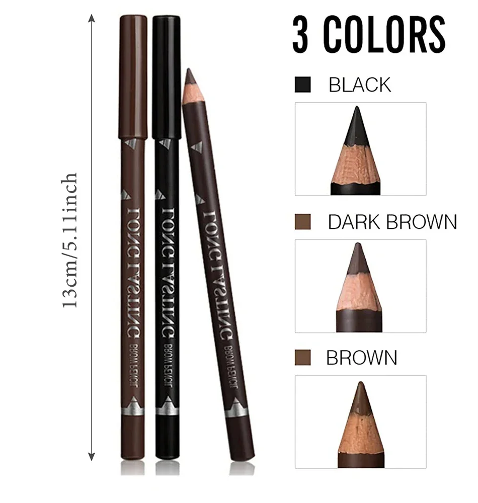 24HR Wear Smudge Waterproof Eyebrow Pencil Makeup Easy Color Natural Black Brown Eye Brow Pen Beginner Practice Cosmetic Tools 2