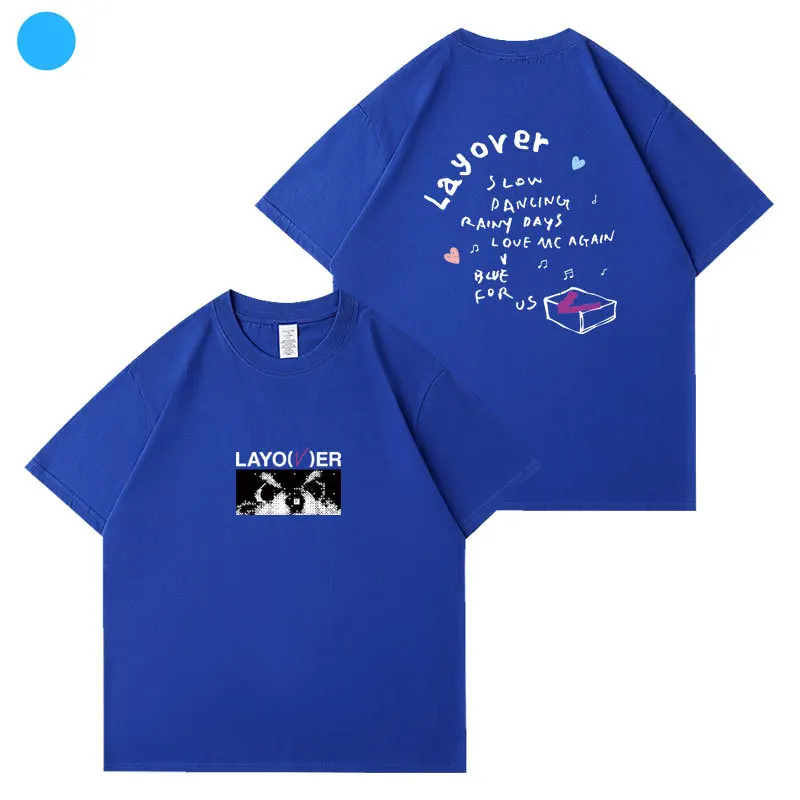 Summer fashion T-shirt, Kpop Layover print, short sleeve casual