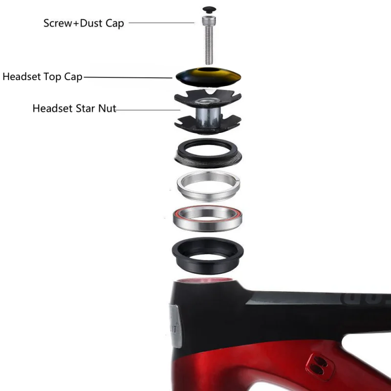 ZHIQU Bike Headset Stem Top Cap Cover with Screw Headset Star Nut and Dust Cap Fit for 1-1/8 Inch bike stem cap