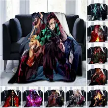 

Devil's Blade Anime Home Textile Demon Slayer Kimetsu No Yaiba Kamado Tanjirou Nezuko Double Plush Lamb Down Blanket Bedding 09