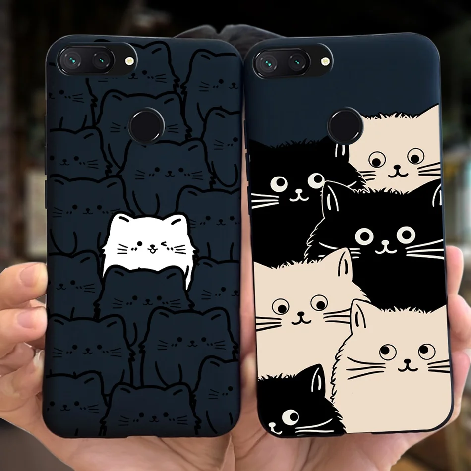 Cute Cat Cartoon Candy Color Soft Silicone TPU Back Cover Case