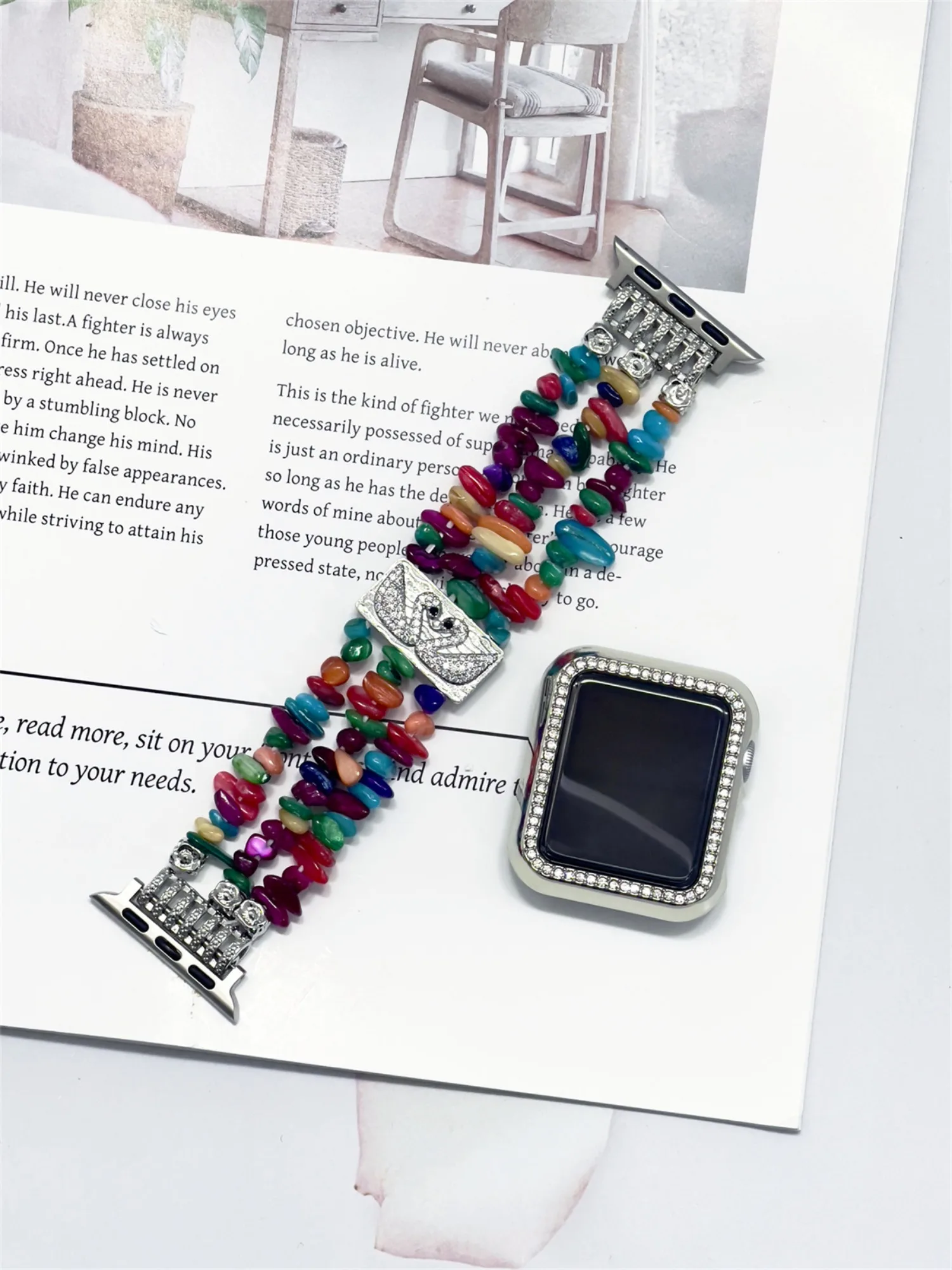 Bracelet de montre à bijoux pour iWatch Ultra 2 Se 9/8/7/6 Bracelet de montre tendance 42/44/45/49 mm 38/40/41 mm_voghion.com