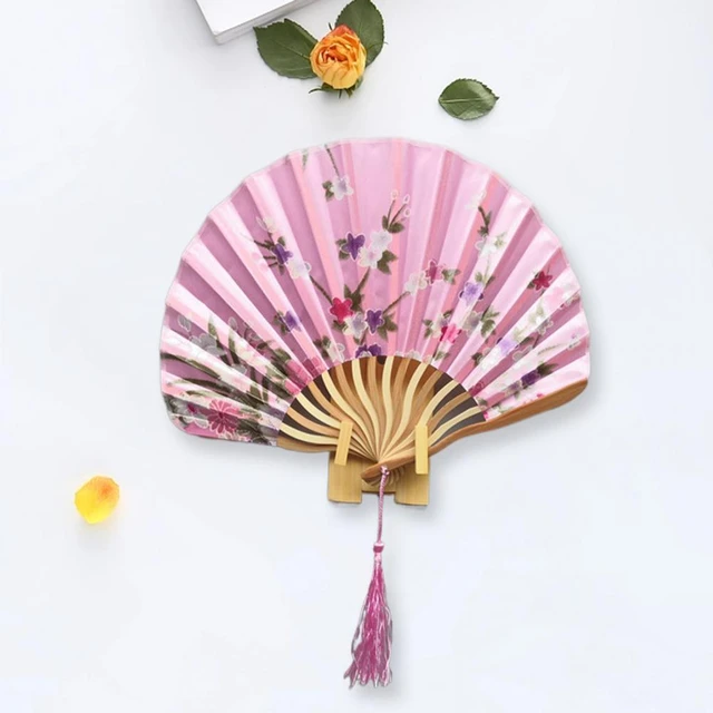 Chinese Vintage Paper Fans Handheld Wooden Handle Art Flower Patterns  Folding Flower Fan Classical Dance Party Performance Tool - AliExpress